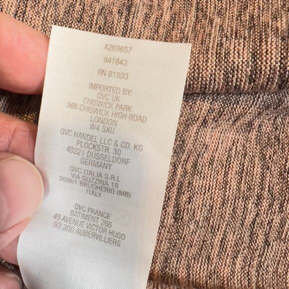 Logo Lori Goldstein Open Wrap Sweater Woman's XXS Sleeveless Heathered Brown QVC - Picture 8 of 12